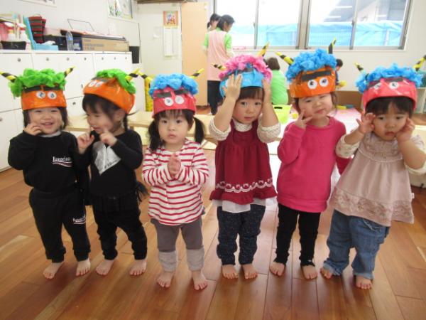 鬼のお面を作ったよ!1