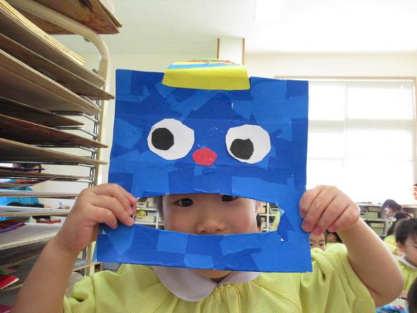 たんぽぽぐみ 鬼のお面作り1